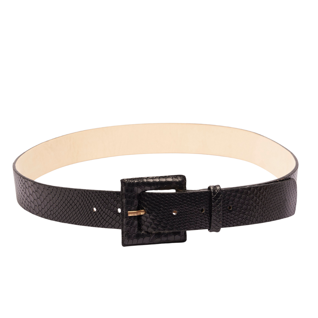 Cinturón Hebilla Cuadrada Negra