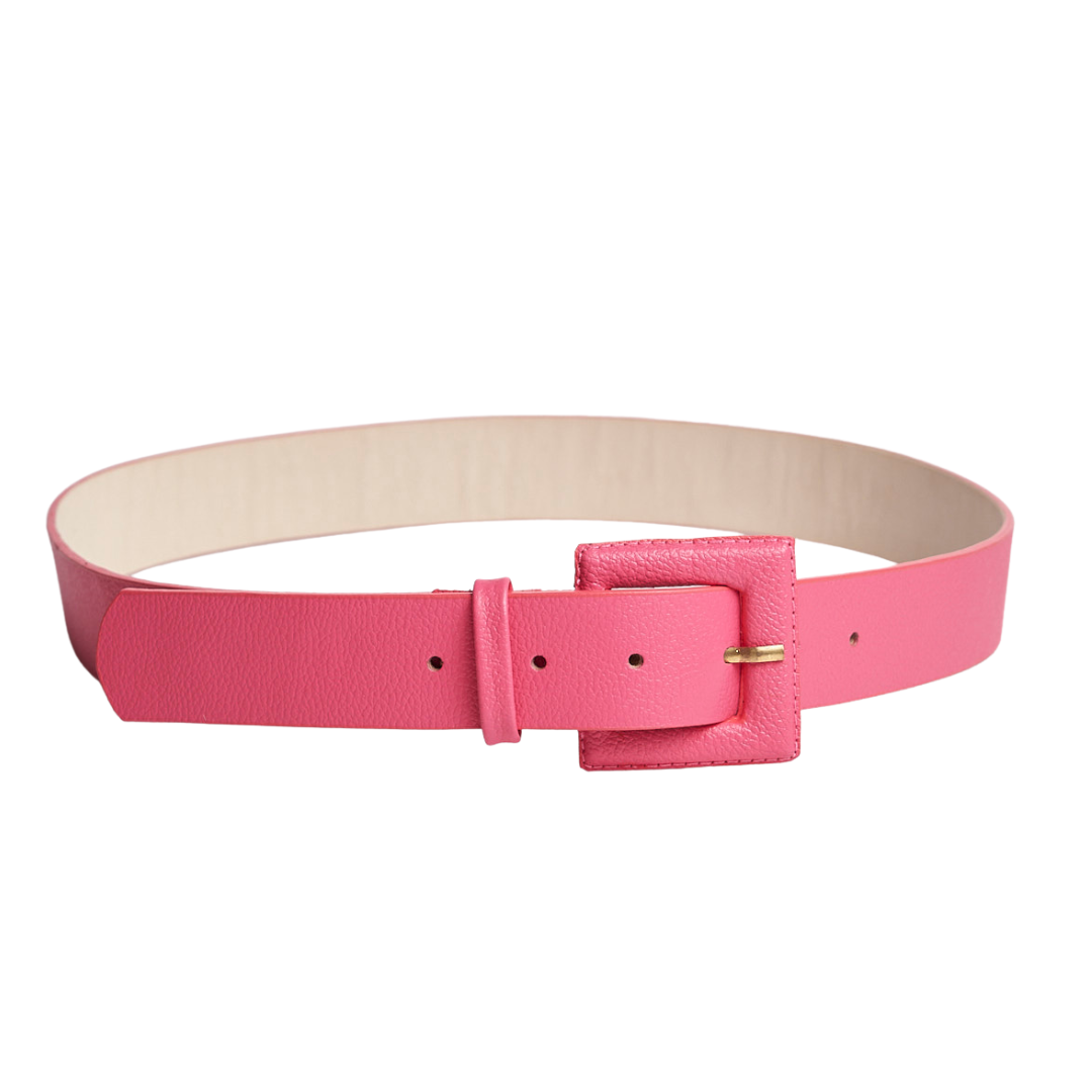 Cinturón Fucsia Hebilla Cuadrada