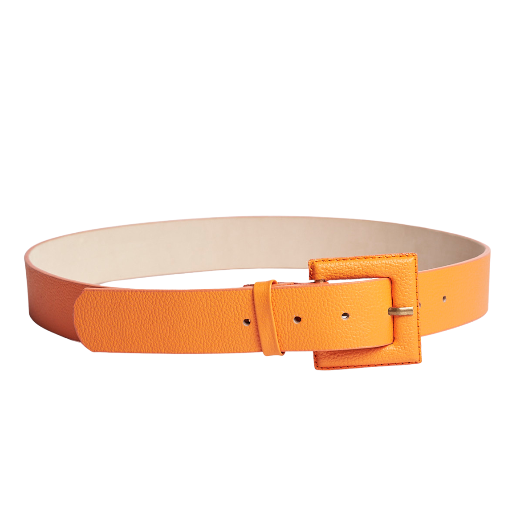 Cinturón Mandarina Hebilla Cuadrada