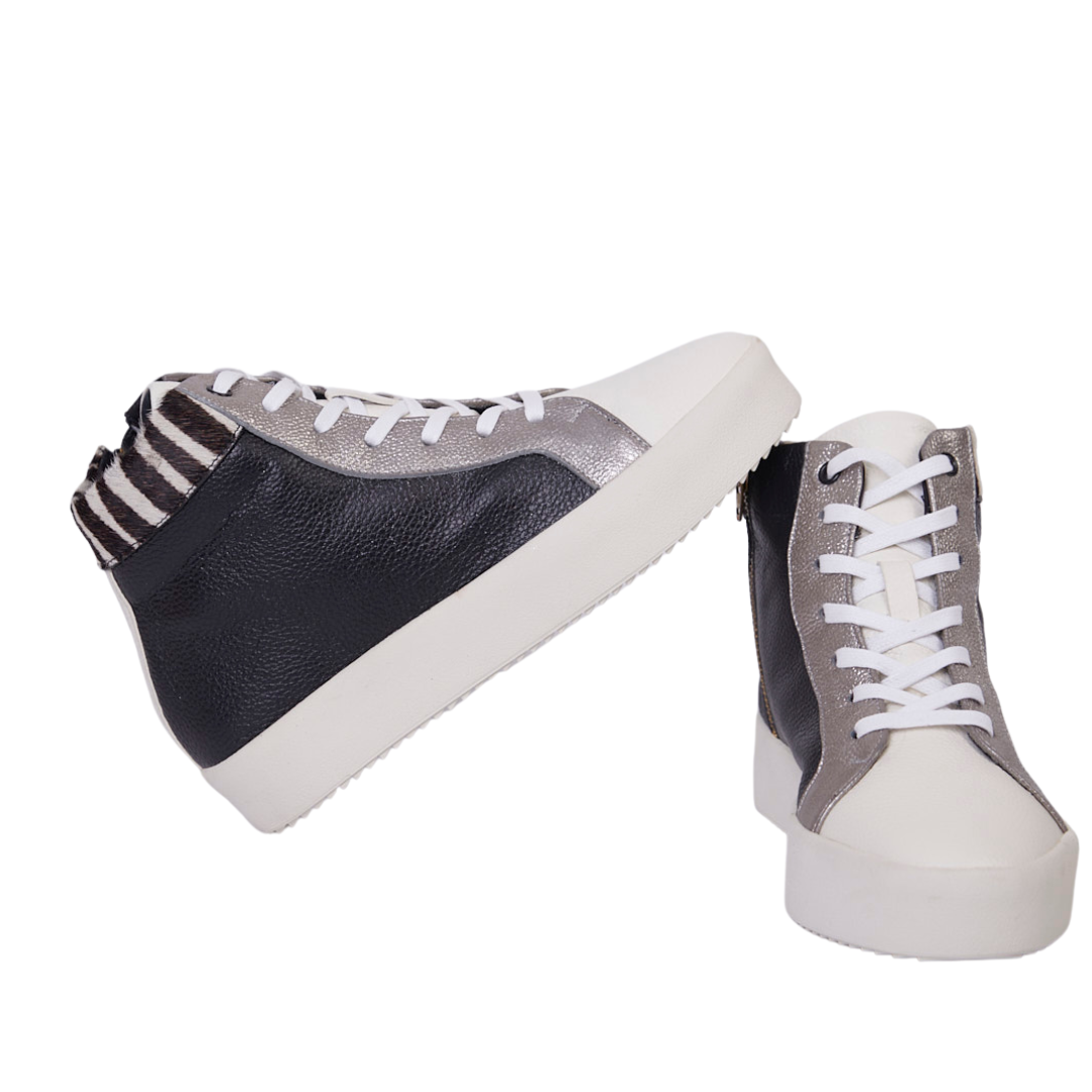 High Sneakers Soy Yo Negro x Plata