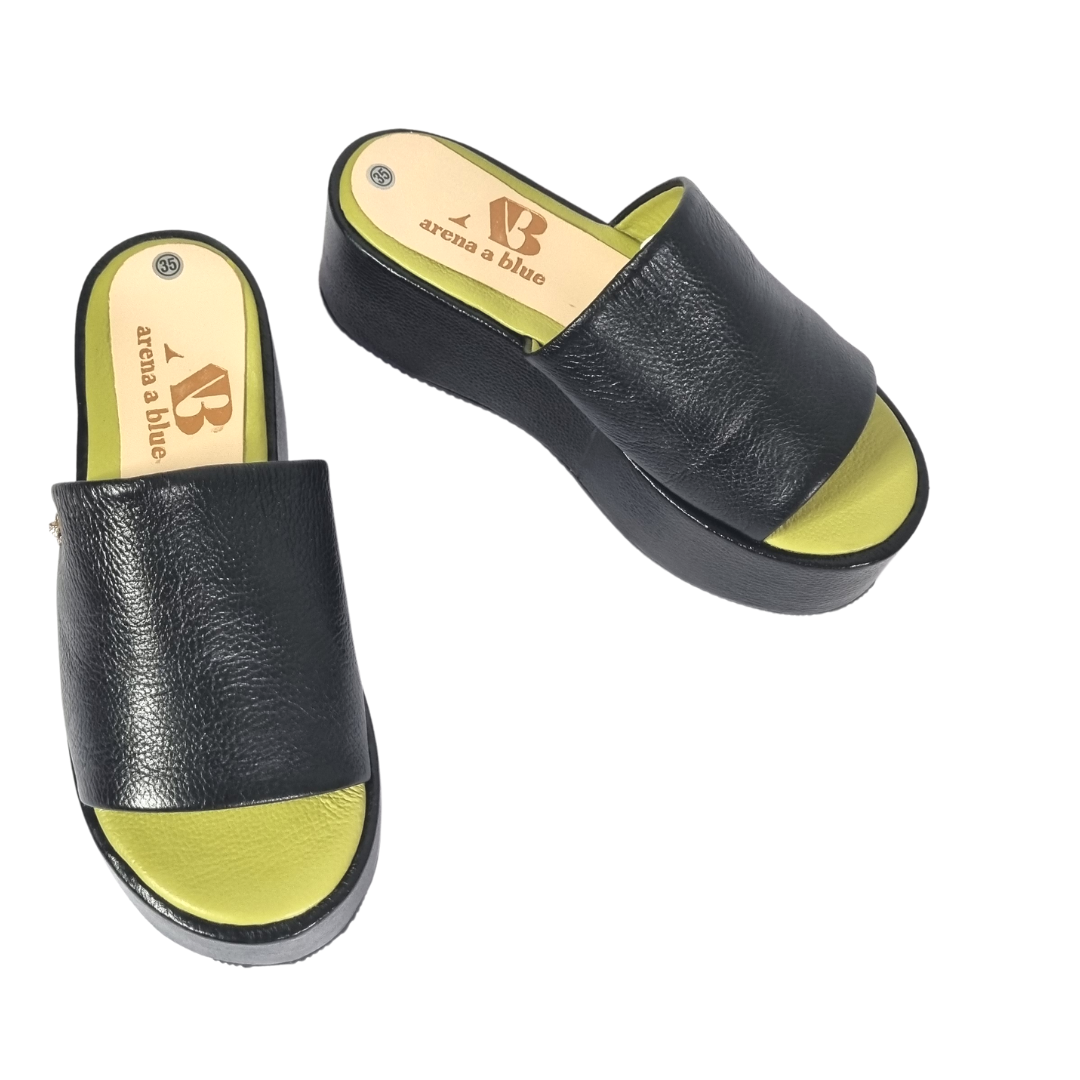 Sandalias Ven Conmigo Negro x Verde Pistacho