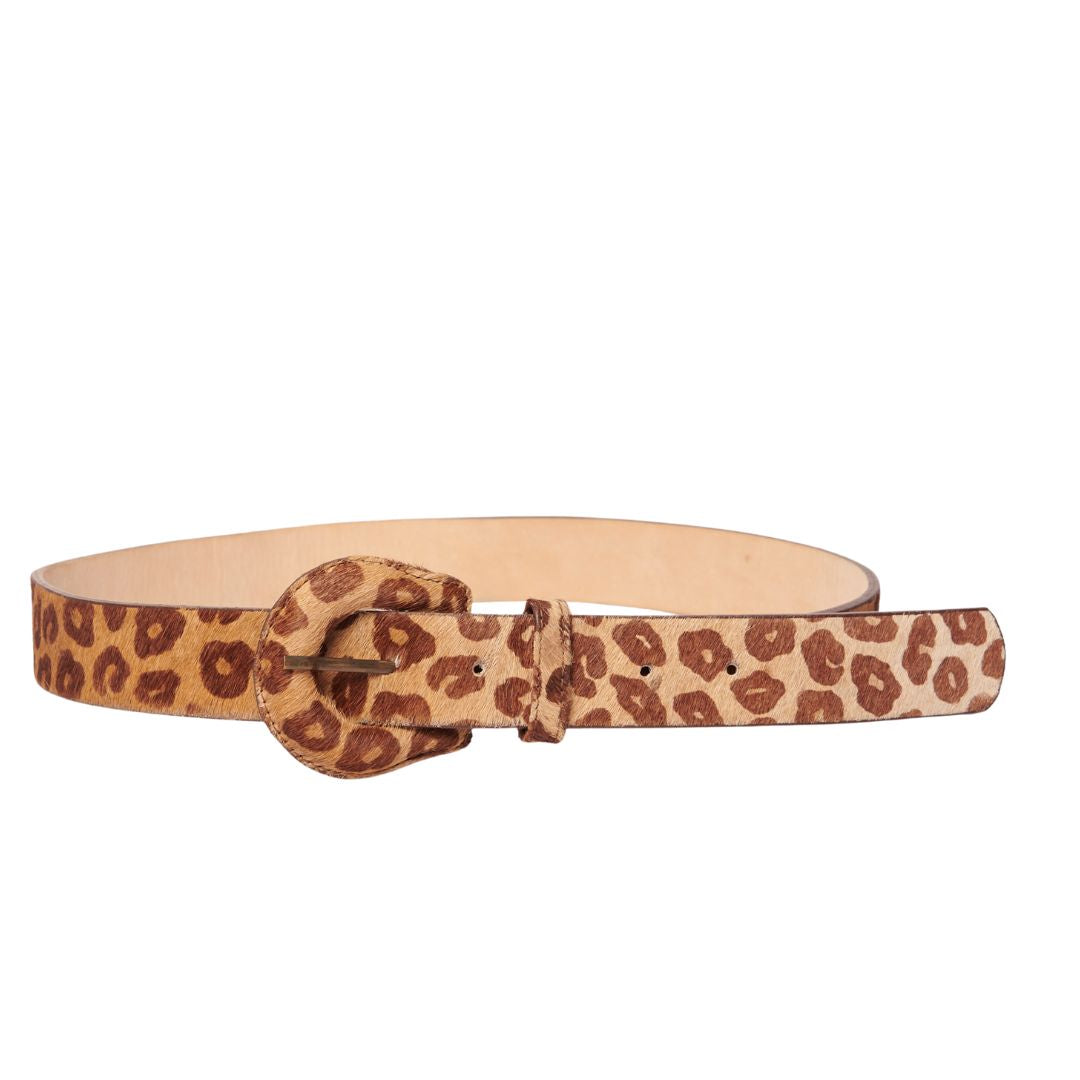 Cinturón Print Leopardo Hebilla Redonda